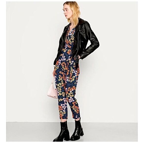 Never Fully Dressed Jena floral v-neck size 4 jumpsuit - Picture 1 of 6